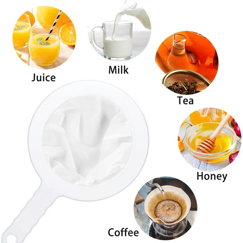Washable Nylon Ultra Fine Mesh Strainer Spoon Sieve Kitchen Colander For Coffee Tea Juice Soy Milk 5