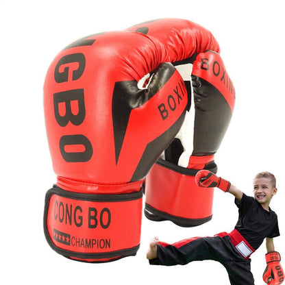 Punching Training Gloves, Kids Leather Boxing Mitts, Children Gym Workout Hand Protector