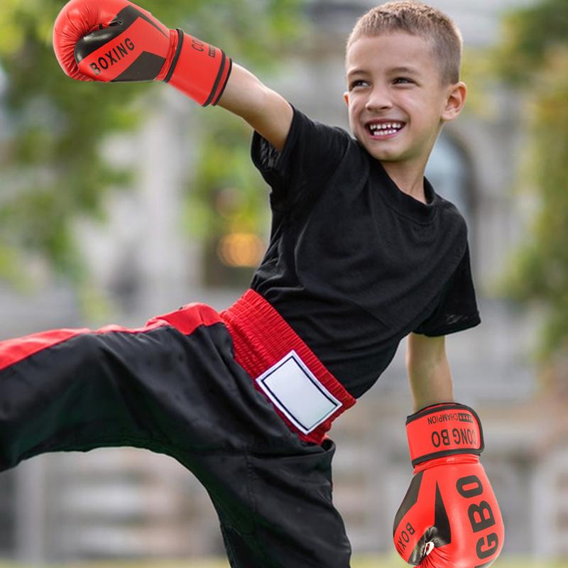 Punching Training Gloves, Kids Leather Boxing Mitts, Children Gym Workout Hand Protector