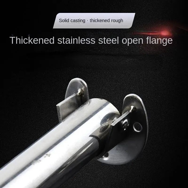 HeavyDuty 304Stainless Steel Wardrobe  Curtain Rod Bracket Fixed Wall Flange Support 3