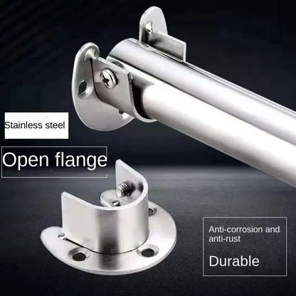 HeavyDuty 304Stainless Steel Wardrobe  Curtain Rod Bracket Fixed Wall Flange Support 5