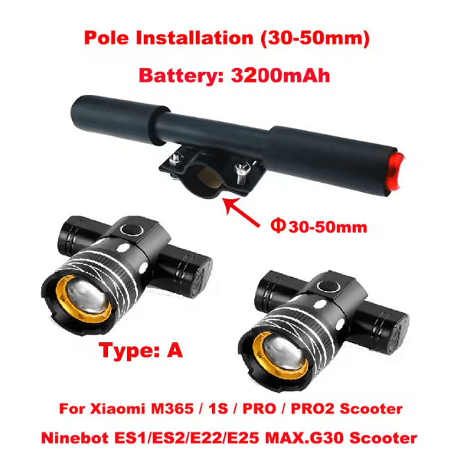 LED USB Rechargeable Scooter Headlight 6