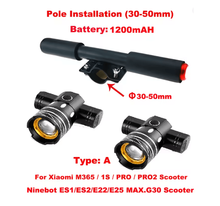 LED USB Rechargeable Scooter Headlight 7
