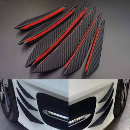 Universal Carbon Wire Pattern Car Spoiler, Crescent Shaped Modification, Front Bumper Side Skirt Parts