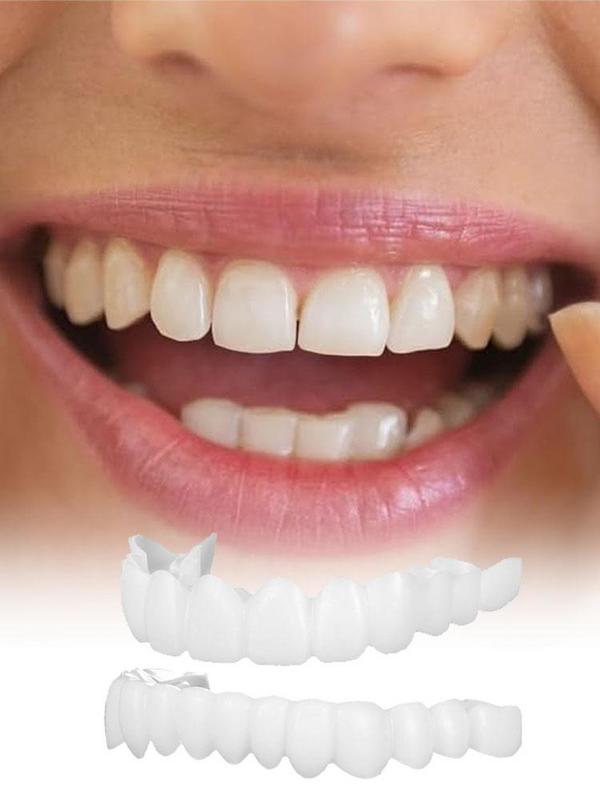 Snap On Teeth Veneers, Temporary Dentures for Men and Women, Instant Confident Smile Cover, Oral Hygiene Tools