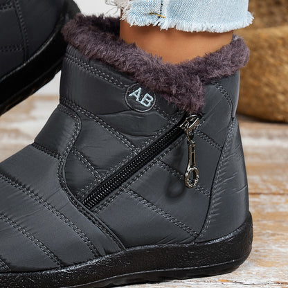 MidCalf Waterproof Cotton Boots For Women Casual Sports Shoes With Outer Zipper And Plush Interior 5