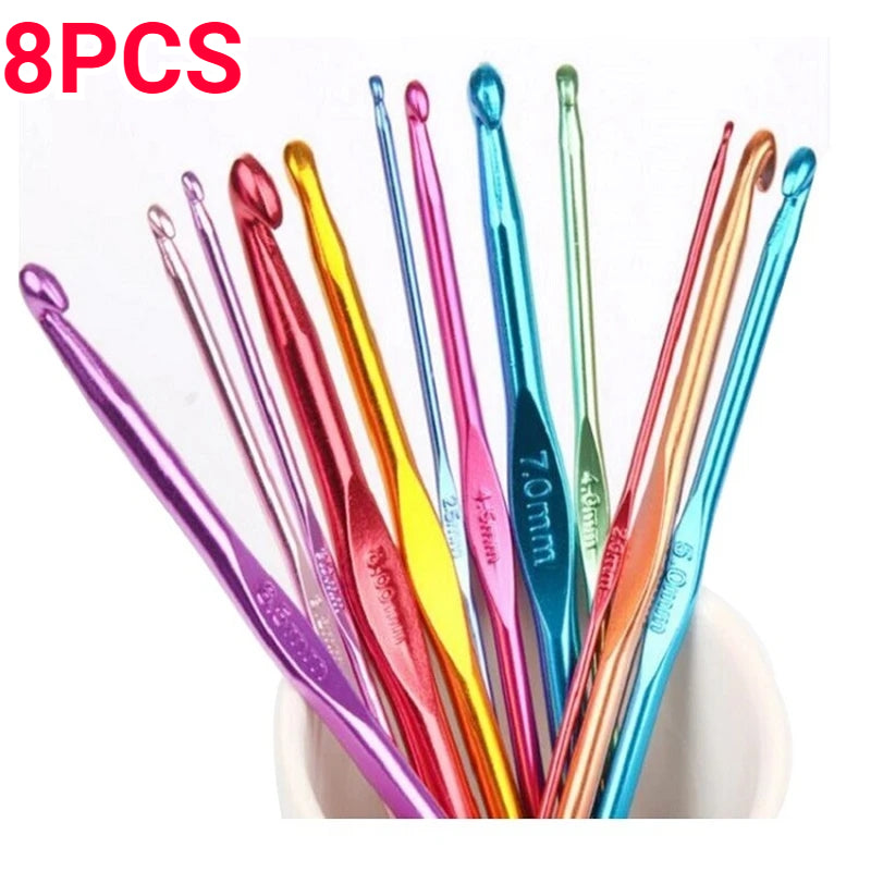 Metal Handle Crochet Hook Colorful Aluminium Knitting Needles 1