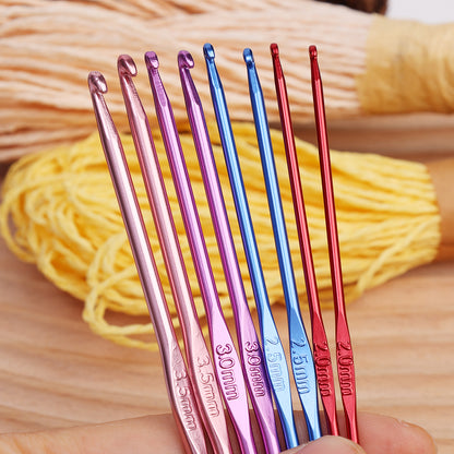Metal Handle Crochet Hook Colorful Aluminium Knitting Needles 2