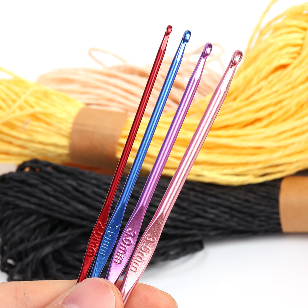 Metal Handle Crochet Hook Colorful Aluminium Knitting Needles 3