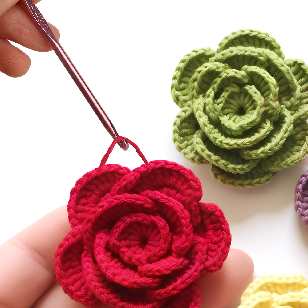 Metal Handle Crochet Hook Colorful Aluminium Knitting Needles 5