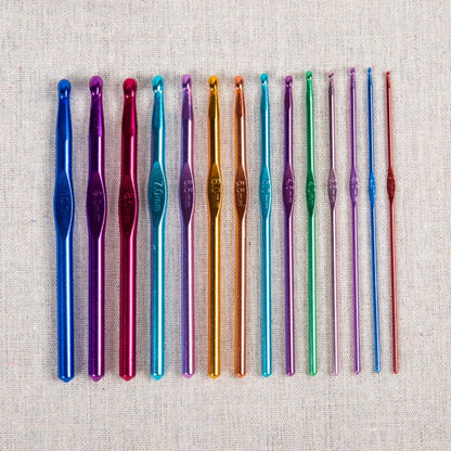 Metal Handle Crochet Hook Colorful Aluminium Knitting Needles 6