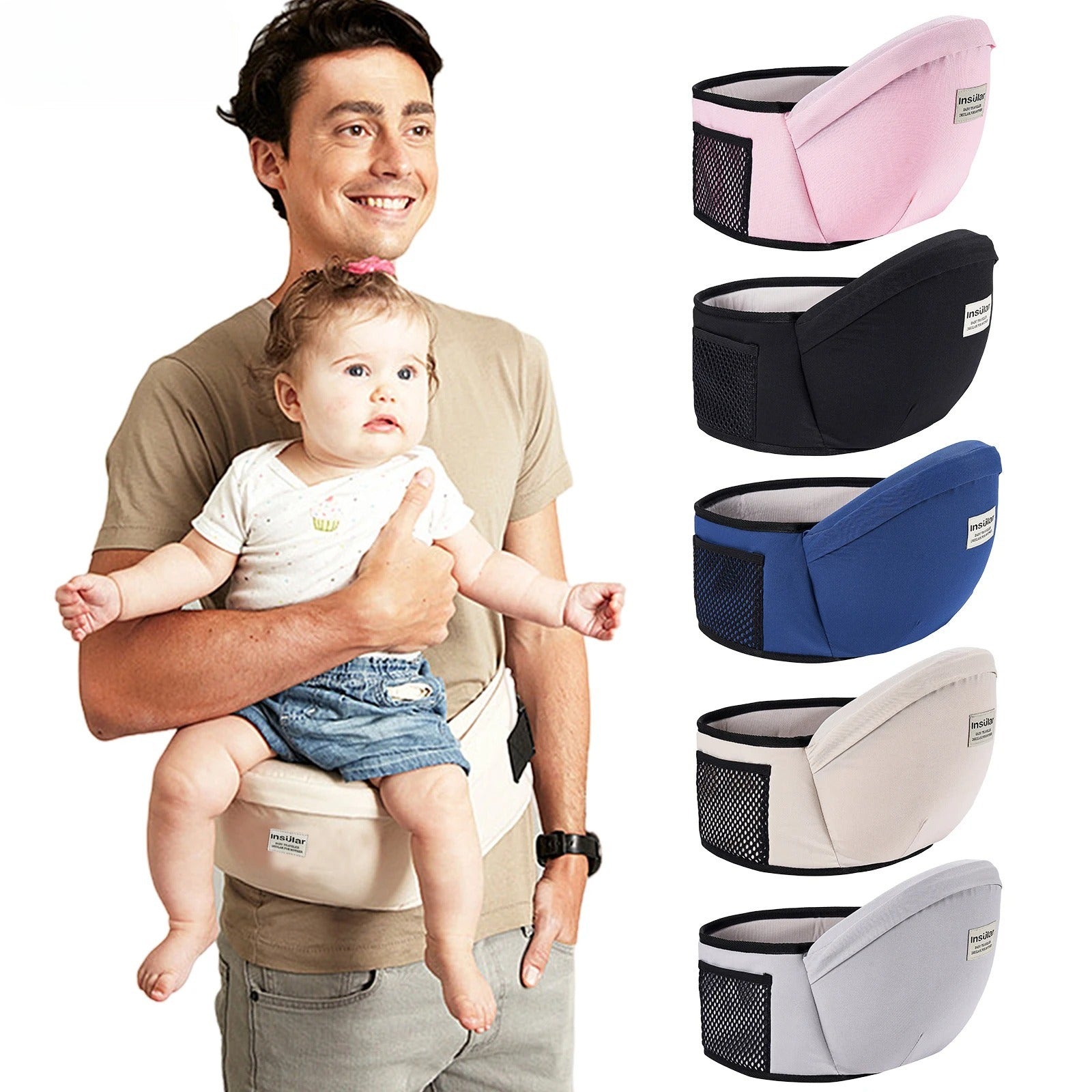 Adjustable Baby Waist Carrier, Multi-functional Baby Sling Backpack, Infant Hipseat Belt