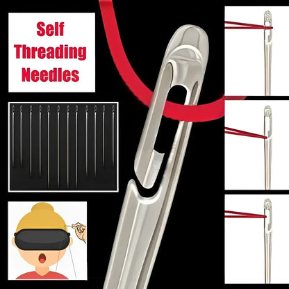 Side Hole Blind Sewing Needles Stainless Steel Elderly Needles DIY Home Self Threading Needle For H 1