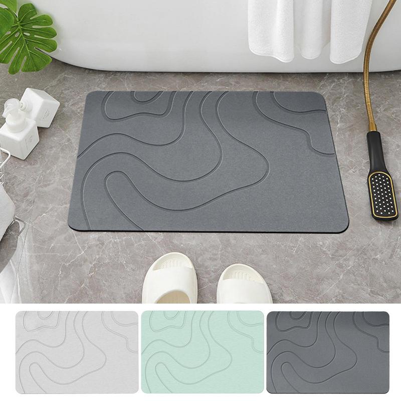 Diatomite Stone Shower Mat, Soft Water Absorption Bath Mat, Quick Drying Diatom