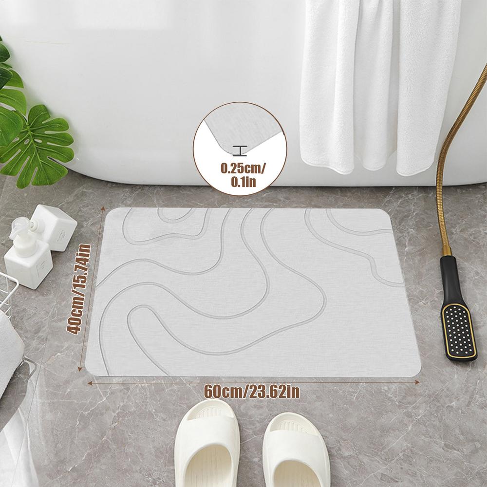 Diatomite Stone Shower Mat, Soft Water Absorption Bath Mat, Quick Drying Diatom