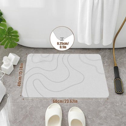 Diatomite Stone Shower Mat, Soft Water Absorption Bath Mat, Quick Drying Diatom
