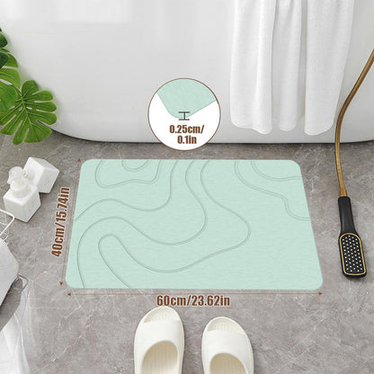 Diatomite Stone Shower Mat, Soft Water Absorption Bath Mat, Quick Drying Diatom