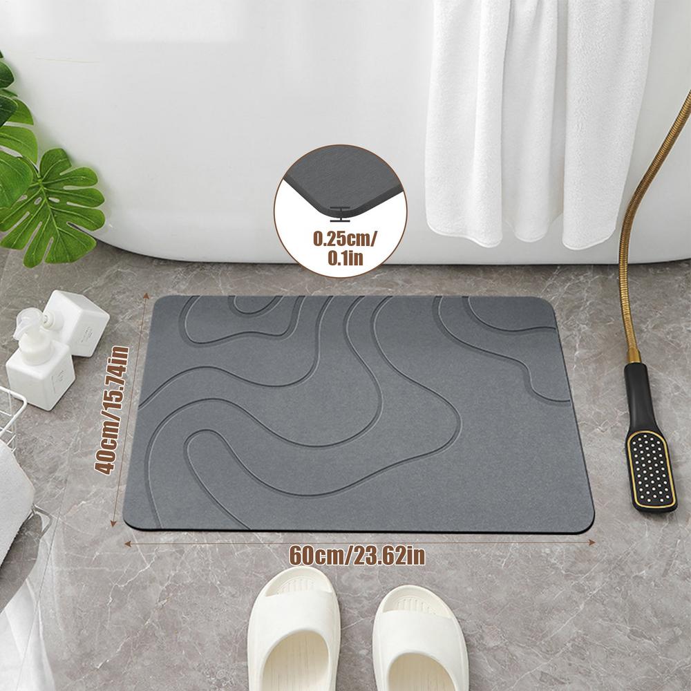 Diatomite Stone Shower Mat, Soft Water Absorption Bath Mat, Quick Drying Diatom