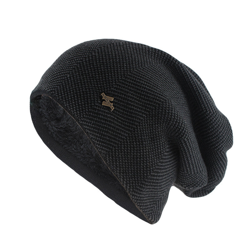 Unisex Winter Warm Beanie Hat for Men, Cotton Wool Skullies, Fashion Knitted Hat, Solid Outdoor Gorro, Casual Knit Hat