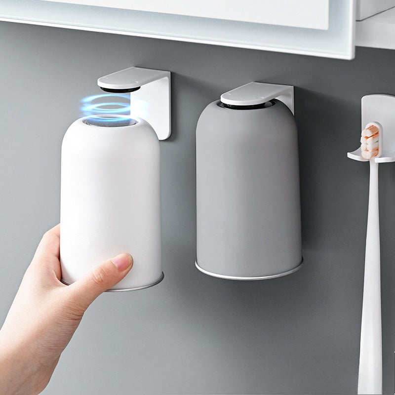 Magnetic Mouthwash Cup Stainless Steel Tooth Brushing Cup Large Capacity Wall Mounted No Punching H 1