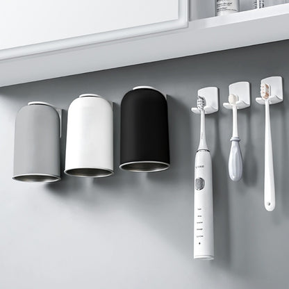 Magnetic Mouthwash Cup Stainless Steel Tooth Brushing Cup Large Capacity Wall Mounted No Punching H 4