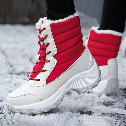 Winter Women Heels Boots Waterproof Platform Ankle Boots Plush Snow Boots Warm Outdoor Short Boots  5