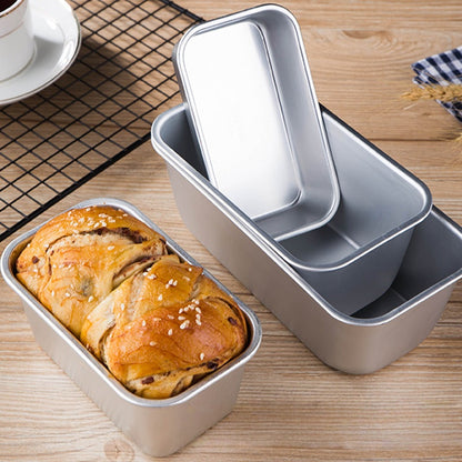 Aluminium Rectangle Baking Cake Mold, Non Stick Loaf Pan Bread Tin Tray, Brownie Pastry Baking Gadget for Home Use