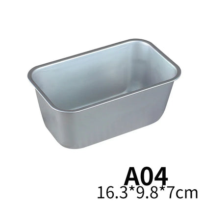 Aluminium Rectangle Baking Cake Mold Non Stick Loaf Pan Bread Tin Tray Brownie Pastry Baking Gadget 8
