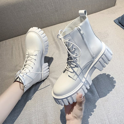 Fashion Comfort Soft Soled Boots New Women Leather Face Boots Casual Nonslip Outdoor Walking Shoes 4
