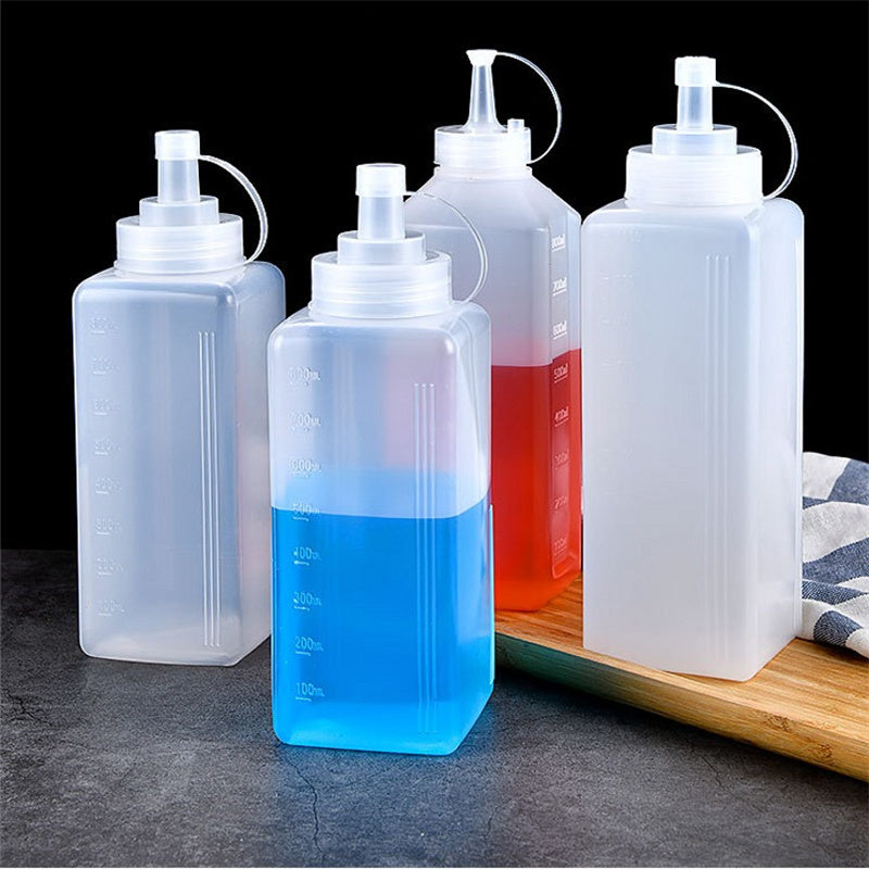 Squeeze Condiment Bottle with Lid, Plastic Squeeze Bottle for Jam, Salad Dressing Dispenser