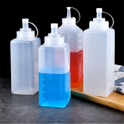 Squeeze Condiment Bottle with Lid, Plastic Squeeze Bottle for Jam, Salad Dressing Dispenser