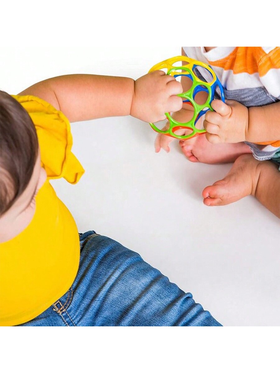 Montessori Learning Toy BPAFree Baby Sensory Rattle Ball Soft Textured Grasping Toy With Spin Rings 3