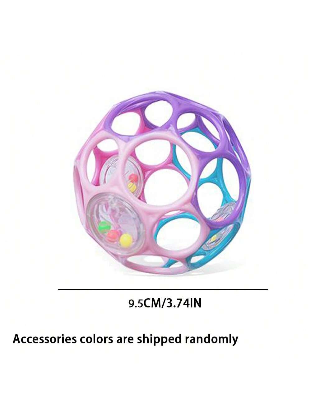 Montessori Learning Toy BPAFree Baby Sensory Rattle Ball Soft Textured Grasping Toy With Spin Rings 4