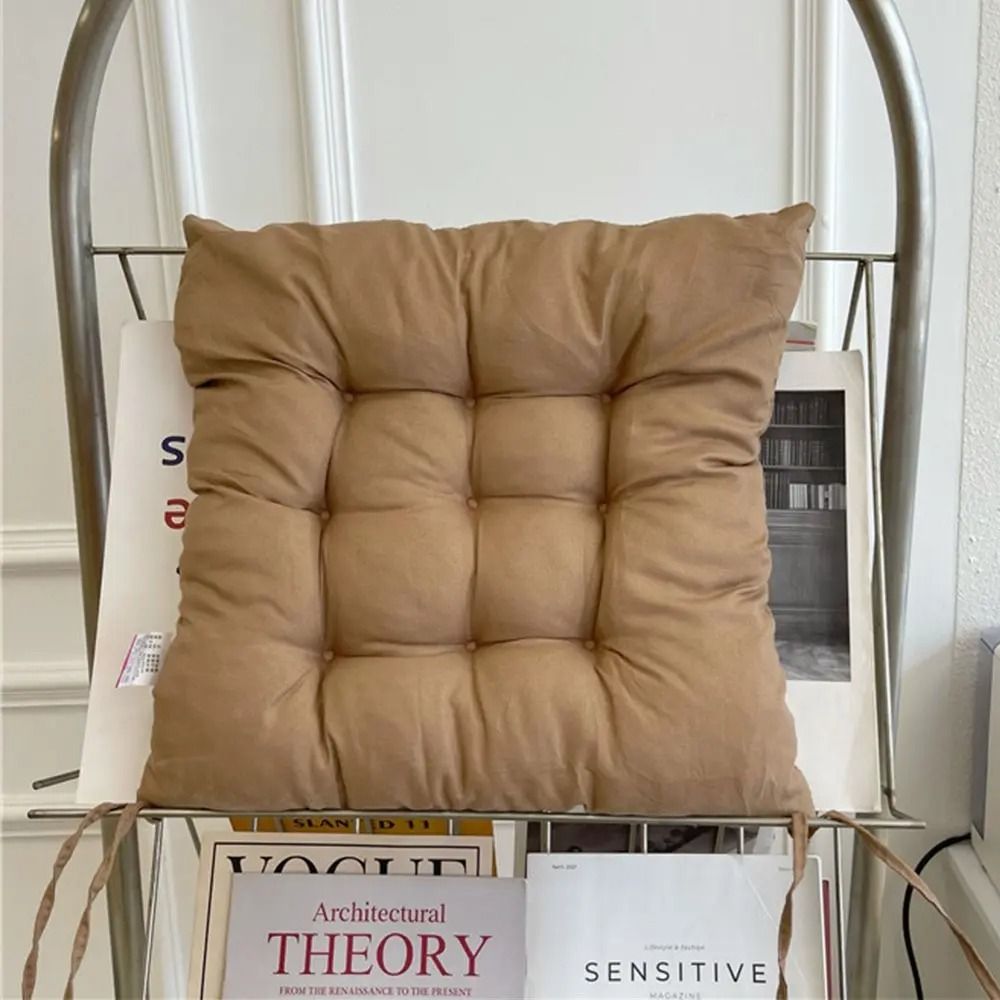 Linen Cushion Square Seat Pad with Pearl Cotton Filling for Chairs and Home Seating Comfort