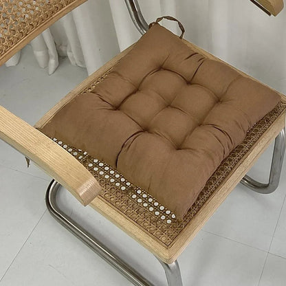 Linen Cushion Square Seat Pad With Pearl Cotton Filling For Chairs And Home Seating Comfort 4