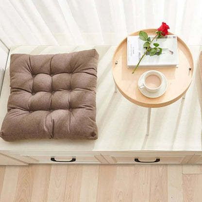 Linen Cushion Square Seat Pad With Pearl Cotton Filling For Chairs And Home Seating Comfort 5