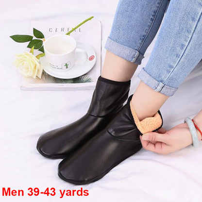 Soft NonSlip Socks Unisex Winter Warm Leather Thermal Boot Slipper Indoor House For Men Women 4