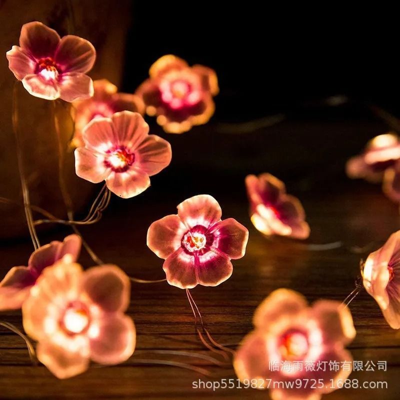 Cherry Blossom Flower Garland LED String Lights For Indoor Wedding And Holiday Decoration 2