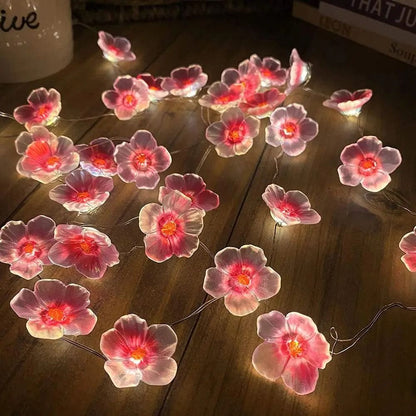 Cherry Blossom Flower Garland LED String Lights For Indoor Wedding And Holiday Decoration 3
