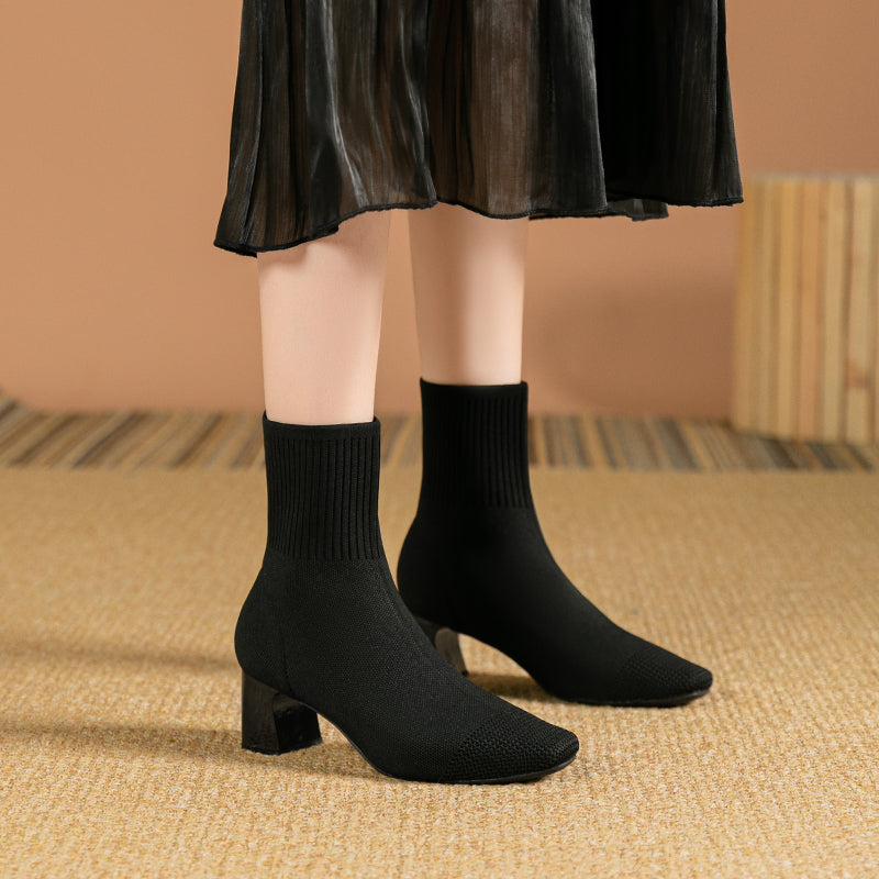 New Premium Fashion Womens Boots Comfortable Knitted Pointed Casual Shoes 1