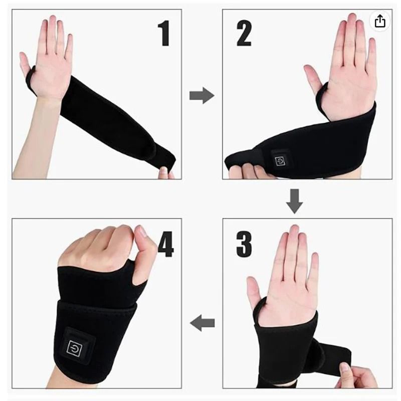 Electric Heated Wrist Support Brace With Adjustable Strap For Joint Relief And Hand Protection 4