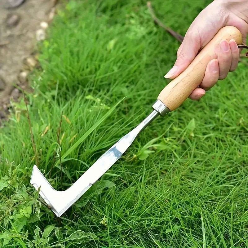 Stainless Steel L Shaped Weeding Tool For Gardens Patios And Driveway Gaps 1