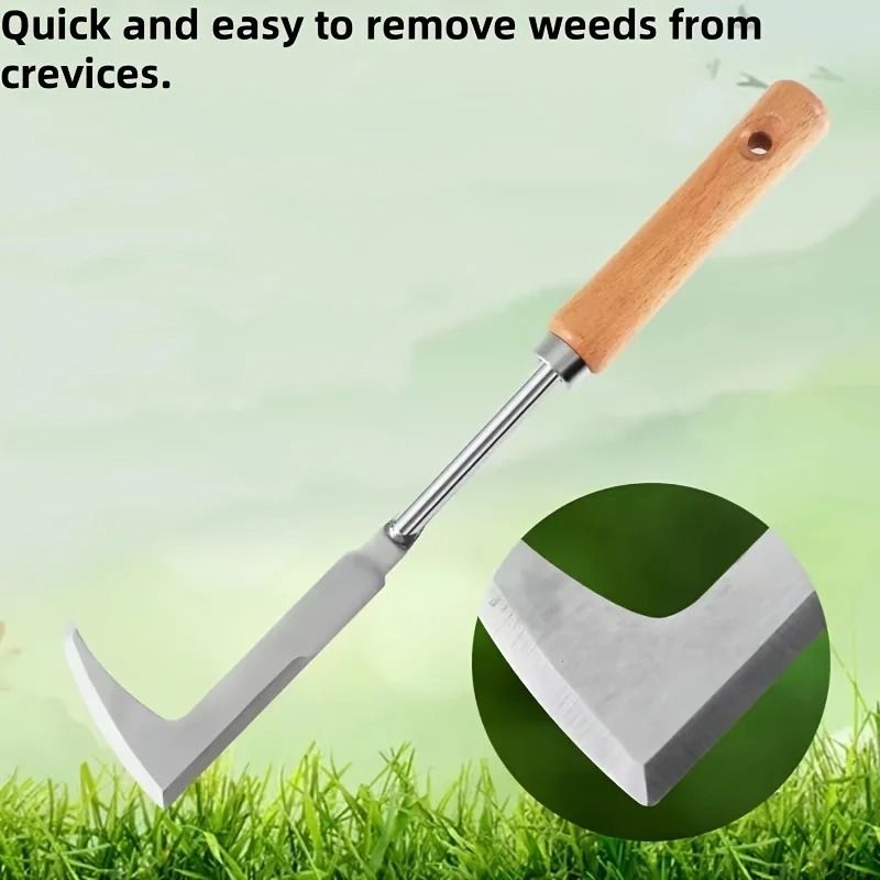Stainless Steel L Shaped Weeding Tool For Gardens Patios And Driveway Gaps 5