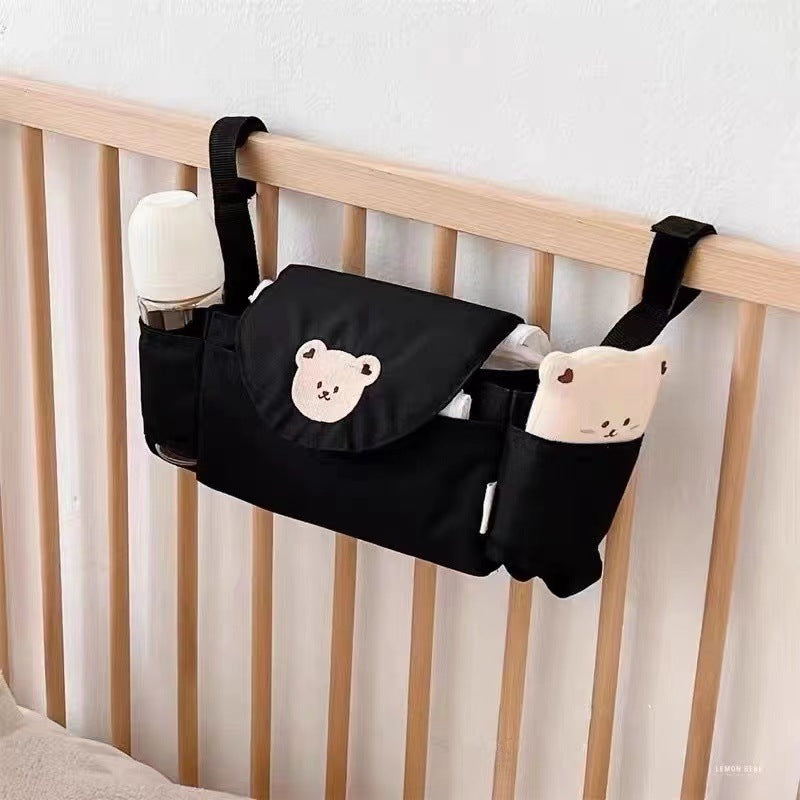 Portable Baby Stroller Organizer for Carriages, Newborn Trolley Travel Bag with Cup Holder