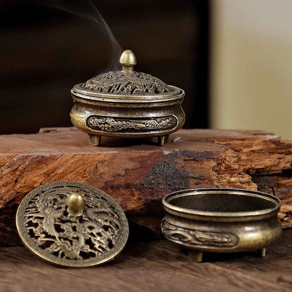 Longfeng Three Legged Fingertip Incense Burner with Non Stick Powder Tray