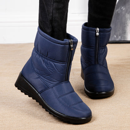 Plush Winter Warm Snow Boots For Women Waterproof Front Zipper Non Slip Ankle Boots Cotton Padded S 3