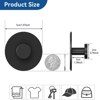 Wall Mount Towel Hooks Extra Sticky Stainless Steel Coat Rack Rustproof Holder For Kitchen Bathroom 7