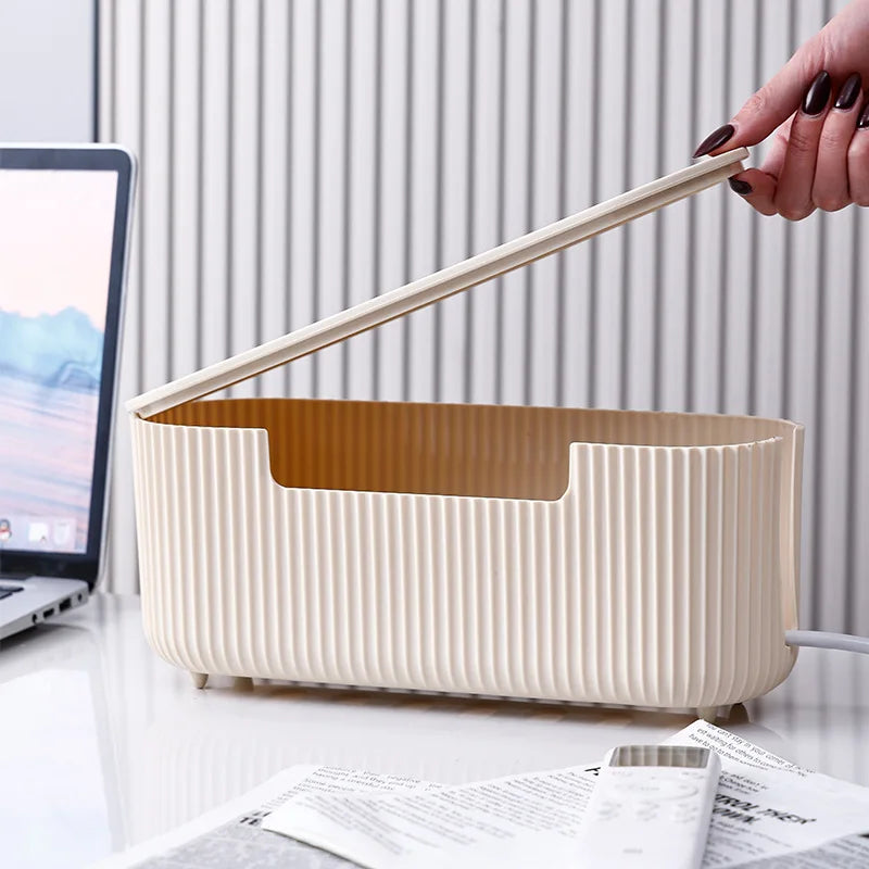 Desktop Cable Organizer Box Power Strip Storage Box Home Wire Management Cable Organizer 7