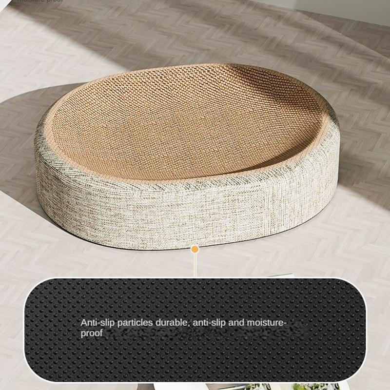 Sisal Scratching Cat Bed, Oval Shape Scratch Pad, Multifunctional Pet Sleeping Mat for Cats