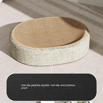Sisal Scratching Cat Bed, Oval Shape Scratch Pad, Multifunctional Pet Sleeping Mat for Cats